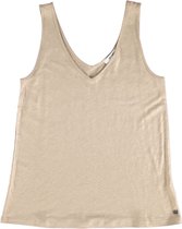 Garcia beige glitter singlet linnen viscose - valt kleiner - Maat XS