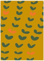 HappyBook - Notitieboek - Notebook - A4 - Geel - Hartjes - Bloemen - Vrolijk - Fleurig - Gelijnd - Softcover - Elastiek - Werk - Studie - School - Business - Dagboek - Schrijven -