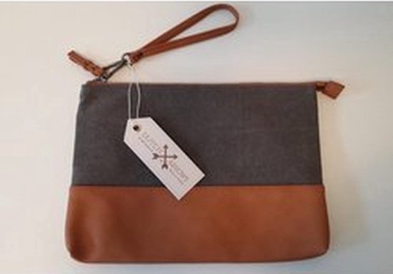 Dutch Arrows Clutch - Canvas - Leer - handtas- toilettas