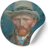 Behangcirkel Zelfportret Van Gogh - 120 cm - Zelfklevende decoratiefolie - Muursticker Oude Meesters