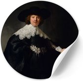 Behangcirkel Portret Marten - 80 cm - Zelfklevende decoratiefolie - Muursticker Oude Meesters