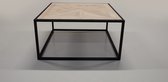 Keramische Salontafel Wood in mat licht/bruin 75x75x40cm