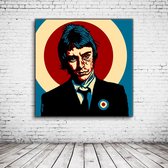 Pop Art Paul Weller Poster in lijst - 90 x 90 cm en 2 cm dik - Fotopapier Mat 180 gr Framed - Popart Wanddecoratie inclusief lijst