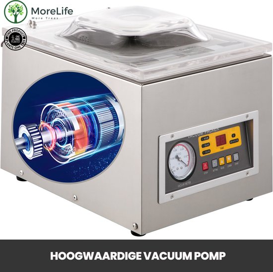 MoreLife Vacuümmachine - Voedsel Vacuümmachine - Vacumeermachine - Vacumeermachine voor voedsel - Vacuümapparaat - Vacuümverzegelaar - Vacuümmachine 300W