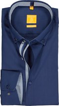 Redmond modern fit overhemd - blauw (contrast) - Strijkvriendelijk - Boordmaat: 43/44