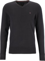 Tommy Hilfiger Core Tommy trui V-hals - heren trui katoen met zijde - zwart -  Maat: 3XL