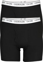 Calvin Klein CK ONE Cotton boxer brief (2-pack) - heren boxer lang met gulp - zwart - Maat: M
