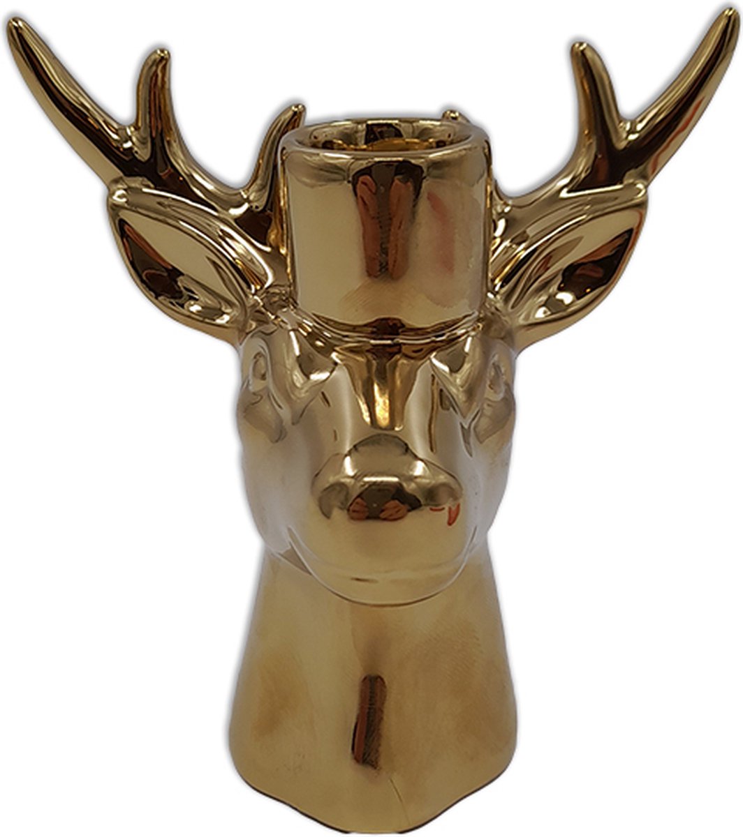 Housevitamin Kandelaar rendier - Goud - 11x7x11cm