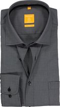 Redmond modern fit overhemd - antraciet (contrast) - Strijkvriendelijk - Boordmaat: 45/46