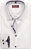 MARVELIS body fit overhemd - mouwlengte 7 - wit (contrast) - Strijkvriendelijk - Boordmaat: 39
