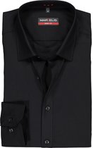 MARVELIS body fit overhemd - zwart - Strijkvriendelijk - Boordmaat: 38