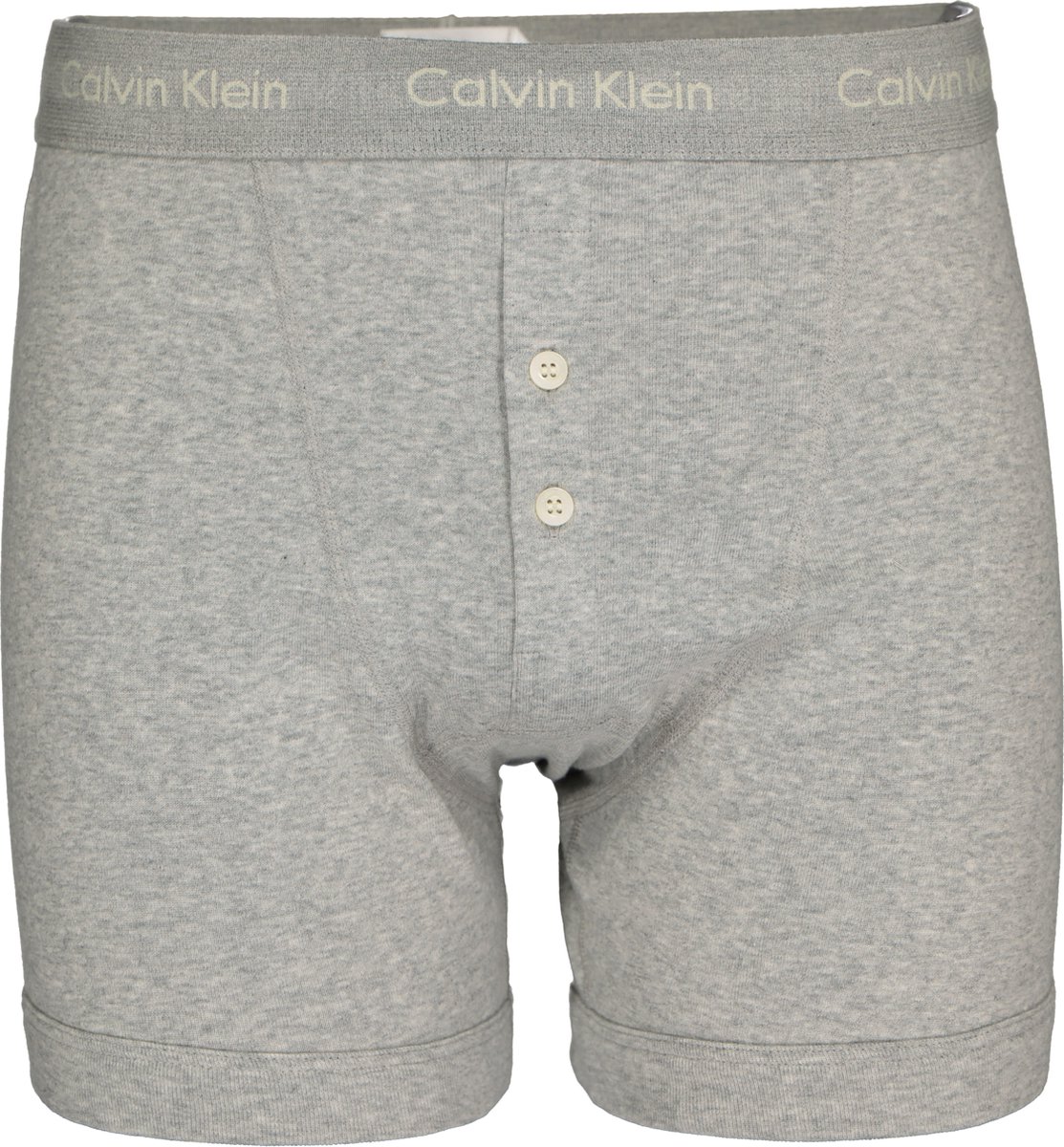 Calvin Klein Cotton boxer brief (1-pack) - heren boxer lang met knoop gulp  - grijs... | bol