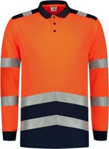 Tricorp Poloshirt High Visibility Bicolor Lange Mouw 203008 - Oranje - Maat XS