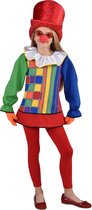 Clown & Nar Kostuum | Kleurrijke Blouse Met Kraag Circus Meisje | Maat 104-116 | Carnavalskleding | Verkleedkleding