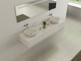 Meuble de salle de bain Haviklux - 180 cm - 2 personnes - Blanc brillant - Incl. robinets