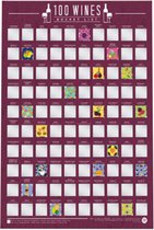 Bucket List Poster – 100 Wijnsoorten – Kraskaart