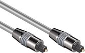 Optische Toslink Kabel - 6mm dik - Metalen Connectors - Verguld - 1 meter - Zilver