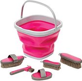 RelaxPets - Roma - Grooming Bucket Kit - Verzorgingsset - Borstelset - Roze - 6 delig