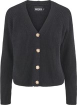 Pieces PCOSILLA LS KNIT CARDIGAN NOOS BC Dames Vest BLACK  - Maat  L