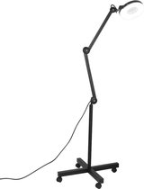 Enexus® Loeplamp met Rolstatief - Vergrotingslamp - Cosmetische Lamp - Op Wielen - 5x Vergroting - Zwart