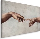 Schilderij - Schepping van Adam, naar Michelangelo, Premium Print