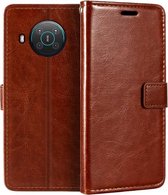 LuxeBass Boekhoesje geschikt voor Nokia G10/G20 - Bruin - telefoonhoes - gsm hoes - telefoonhoesjes