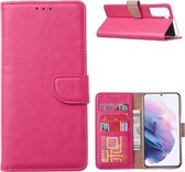 LuxeBass Hoesje geschikt voor Samsung Galaxy A72 - Bookcase Roze - portemonnee hoesje - telefoonhoes - gsm hoes - telefoonhoesjes