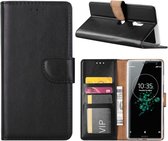 LuxeBass Hoesje geschikt voor Sony Xperia XZ3 - Bookcase Zwart - portemonnee hoesje - bookcase - boekhoesje - book case - boek hoesje