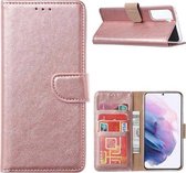 LuxeBass Boekhoesje geschikt voor Oppo Find X3 Lite - Rosegoud - bookcase - boekhoesje - book case - boek hoesje