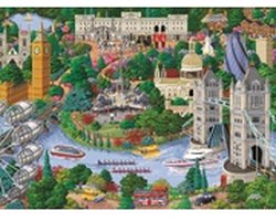 Wooden City London Bezienswaardigheden XL - Houten Vormpuzzel - 52x37,5 cm - 1010 stukjes