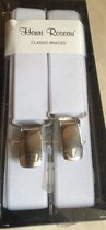 Henri Roseau Classic Braces - Bretels - Maat 120 - Wit - Professioneel