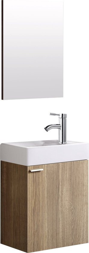 Foto: Aloni wc meubel bruin compleet aloni meuble wc witte complet