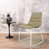 DS4U® San Sebastian eetkamerstoel - stoel - industrieel - stof - wit metaal - groen