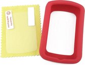 Siliconenhoes + Screenprotector voor  iGPSPORT iGS620 Fietscomputer - Rood - Bescherming - Case - Cover