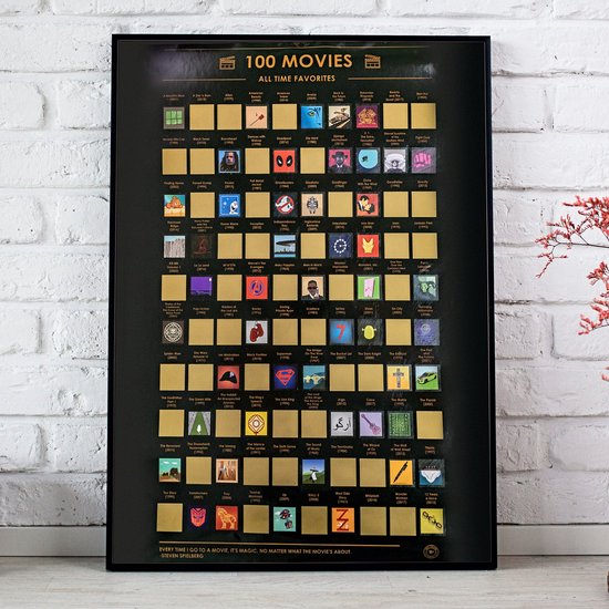 Scratch Poster 100 films - Movie Poster - Top 100 films poster - Bucket List Films