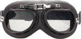 Zwart chrome motorbril donker glas