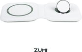 Zumi | MagSafe Duo - 2 in 1 Wireless Charger - Geschikt voor alle Apple apparaten - 29W Magnetische oplader - Gemakkelijk mee te nemen