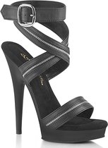Fabulicious Sandaal met enkelband, Paaldans schoenen -40 Shoes- SULTRY-619 US 10 Zwart