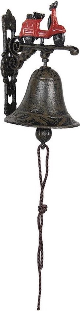 Ouderwetse Deurbel Gietijzer Scooter 13*10*16 cm Bruin Ijzer Tuinbel Buitenbel Bel met Klepel