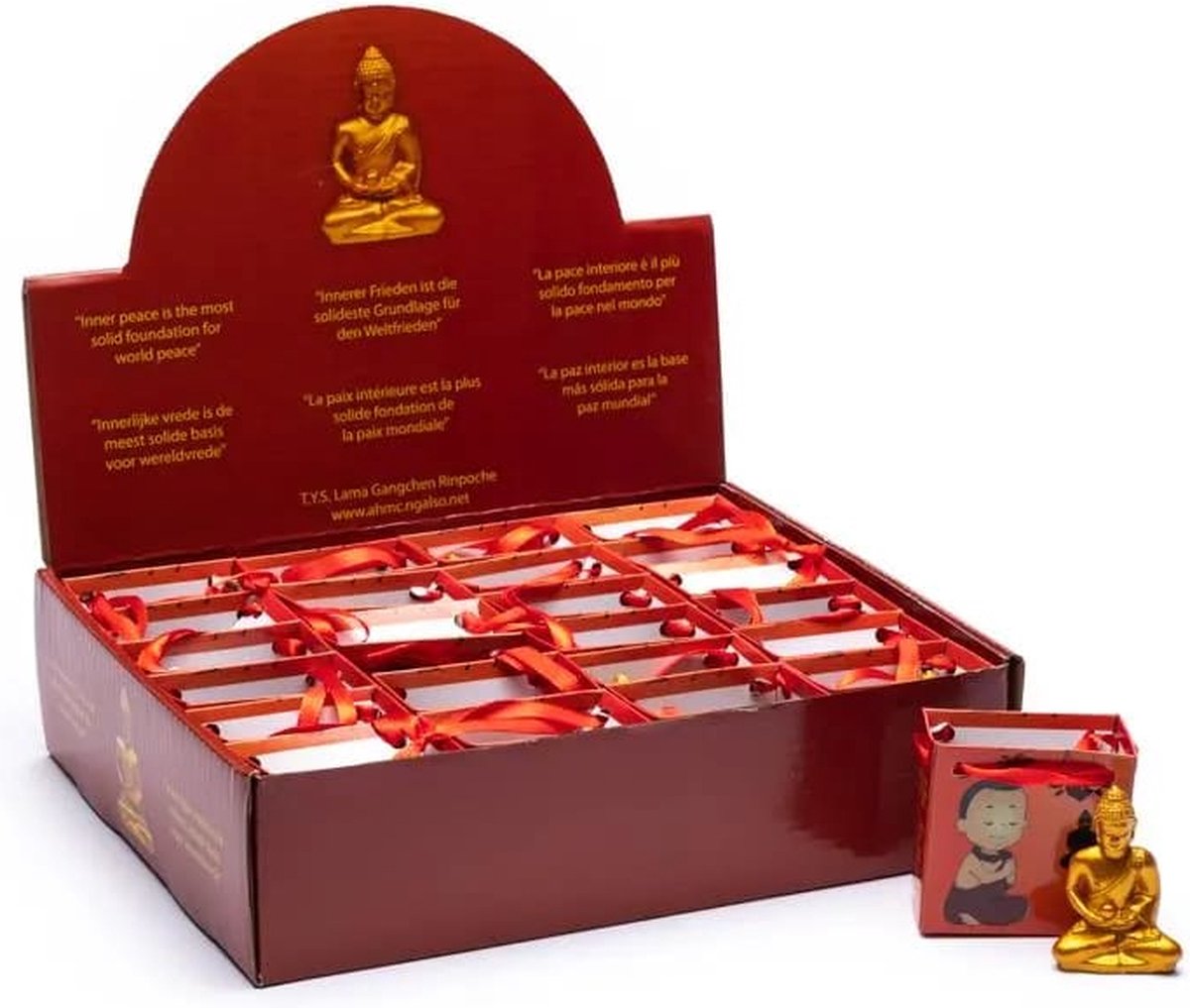 Meditatie Boeddha geschenktasje - 5.3 - Polyresin -per stuk