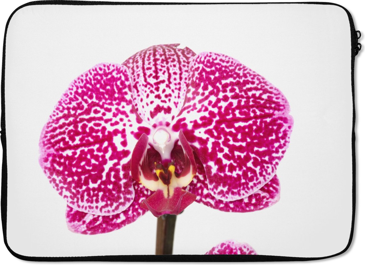 Laptophoes 13 inch - Orchidee roze - Laptop sleeve - Binnenmaat 32x22,5 cm - Zwarte achterkant