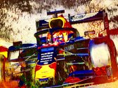 Max, tweevoudig wereldkampioen Formule 1 Schilderij - RB18 Silly - Canvas - 100x75 cm - Incl. ophangset