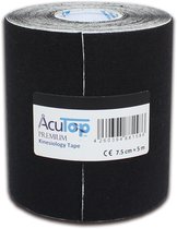 Acutop - Premium Kinesiologie Tape - Zwart - 7.5cm x 5m