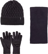 SUYUTTI Heren 3-Delig Winter Set | Muts met Fleecevoering - Sjaal - Handschoenen | Trendy-02 (2980-04)