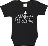 Rompertjes baby - Merry Christmas - maat 56 - korte mouwen - baby - baby kleding jongens - baby kleding meisje - romper - rompertjes baby met tekst - kraamcadeau meisje - kraamcade