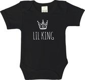 Baby rompertjes - Lil king - maat 80 - korte mouwen - baby - baby kleding jongens - baby kleding meisje - rompertjes baby - rompertjes baby met tekst - kraamcadeau meisje - kraamca