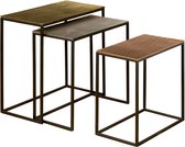 Bijzettafels sets set | wener | brass | set van 3 | 53 x 28 x 54(h) cm