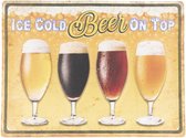 Tekstbord 30*40 cm Meerkleurig Ijzer Rechthoek Ice Cold Beer Wandbord Quote Bord Spreuk