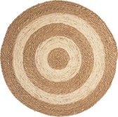 Vloerkleed Ø 80 cm Beige Zeegras Rond Tapijt Wandkleed Wandtapijt