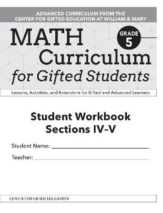 Math Curriculum for Gifted Students Lessons, Activities, and
